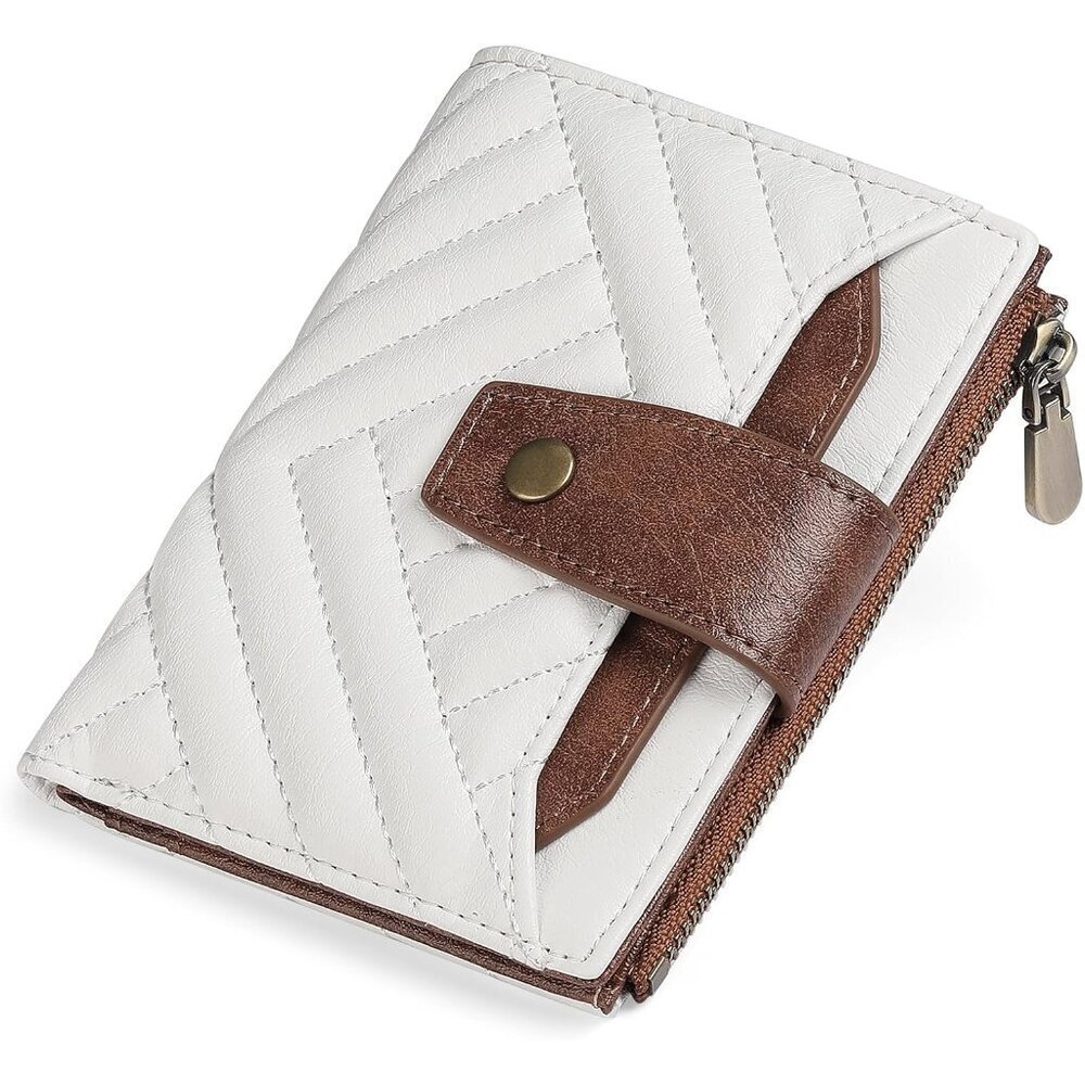 Small Wallet for Women Leather Bifold Compact RFID Blocking with ID Window